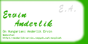 ervin anderlik business card